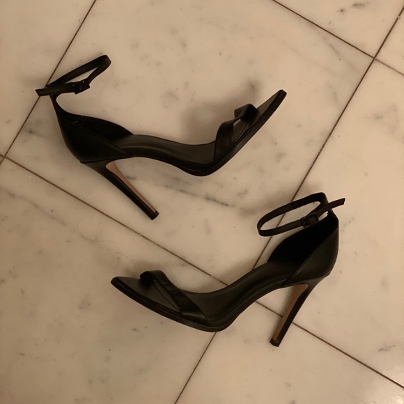 Zara Shoes - Minimal black strap heeled sandals